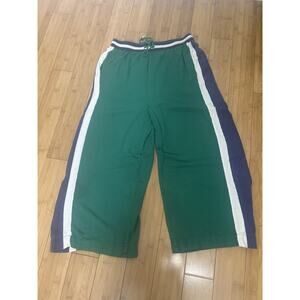 Farm Rio Green Side Stripe Sweatpants Sporty Chic Lounge Joggers Sz M